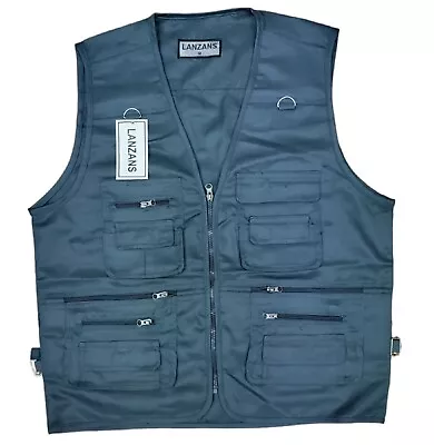 Buy Mens Waistcoat Jacket Multi Pocket Vest Camping Hiking Hunting Fisherman Vest • 14.90£