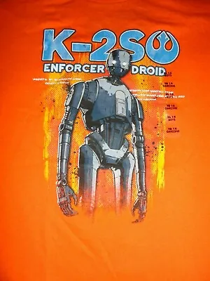 Buy Large 8-10 Youth Star Wars K-2S0 Enforcer Droid Orange Disney Tee Shirt NWT • 8.58£