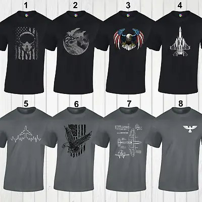 Buy Plane T Shirts Cool Pilot Design Fighter Jet RAF Military Air Force USA Tee Top • 8.99£