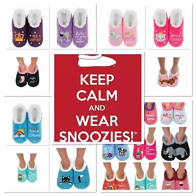 Buy Snoozies Slippers Sherpa Fleece Ladies Non Slip Gin Coffee Prosecco Dog Sloth  • 13.59£