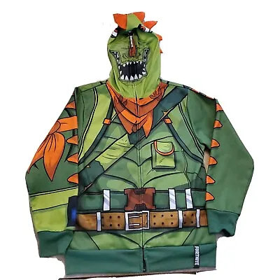 Buy Fortnite Boy's Dragon Epic Games Full Zip Mask Brown Hoodie Jacket L • 18.49£