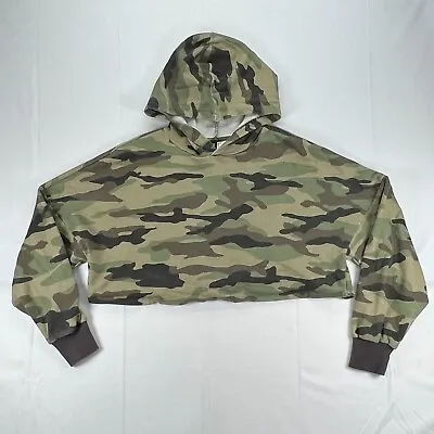 Buy Divided H&M Cropped Hoodie Womens Size M Green Camo Long Sleeve 100% Cotton • 6.30£