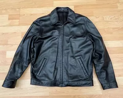 Buy Marks & Spencer M&S Black Leather Jacket Men’s Medium 38-40” T16 07398/1018 • 95£