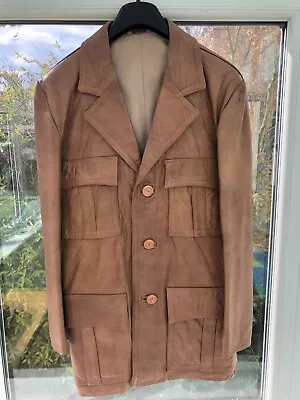 Buy Leather Men’s Tan Blazer Vintage 1970’s Size Chest 36 • 35£