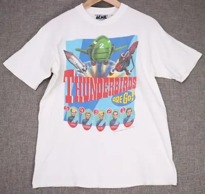 Buy Thunder Birds Vintage T Shirt Size M Acme White Graphic C1993 Short Sleeve • 30.99£