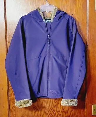 Buy Vintage 80's Women's PURPLE Faux Fur Hooded Zip Jacket Size MEDIUM DHG Full Zip • 20.84£