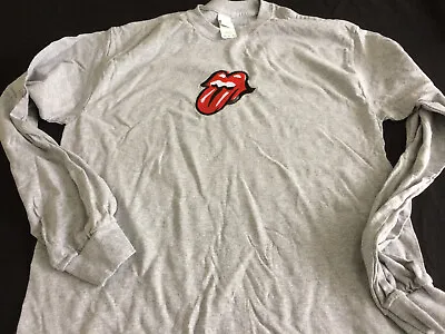 Buy ROLLING STONES Embroidered Tongue Logo LONG SLEEVE TOP Medium Mens New • 1.99£