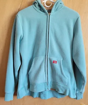 Buy Dickies Fleece Hooded Sweatshirt Jacket Turquoise Full Zip Large 12/14 • 11.81£