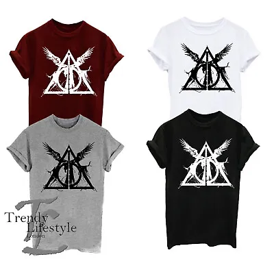 Buy    Triangle With Ghost Trendy Unique Print For Men Kids Unisex Cotton T-shirt • 6.99£