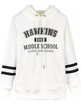 Buy Stranger Things Unisex Hoodie Hawkins Indiana Teens Striped Long Sleeve Jumper • 12.99£