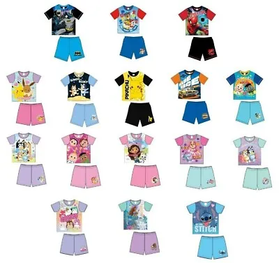 Buy Shortie Pyjamas Set Disney Boys Girls Kids Toddler Children Short Pjs Nightwear* • 8.23£
