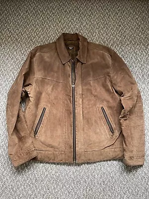 Buy Mens NEXT Suede Leather Jacket In Light Brown Size XL Sherpa Lined (L60) • 59.99£