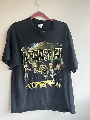 Buy Aerosmith Global Warming Tour 2014 Short Sleeved T Shirt Size XL Black • 17.99£