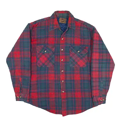 Buy ST JOHNS BAY Quilted Lined Lumberjack Jacket Red Check Mens M • 22.99£