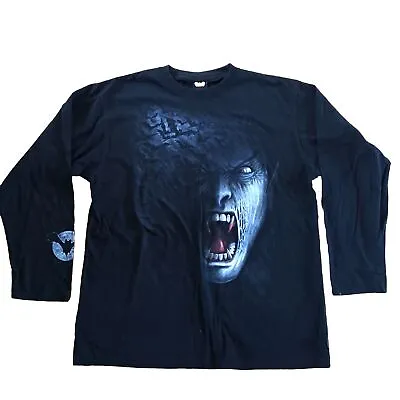 Buy Spiral Long Sleeved Vampire Bat T Shirt XL Black 100% Cotton • 19.99£