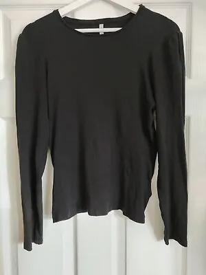 Buy Haileys Black Long Sleeve Ribbed T Shirt Jumper Size XL Excellent Condition • 5.50£