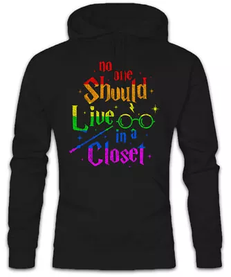 Buy No One Should Live In A Closet Hoodie Sweatshirt Harry Fun Gay Pride Love Potter • 40.74£