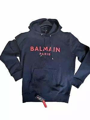 Buy Authentic Balmain Black And Red Hoodie Size Uk M • 195£