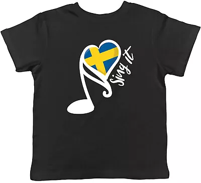 Buy Sweden Song Contest Kids T-Shirt Music Singing Childrens Boys Girls Gift • 5.99£