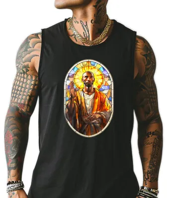 Buy NEW Art Society KOBE BRYANT STAINED GLASS VOLUME 1 BLACK Tank Top SMALL-4XLARGE • 40.21£