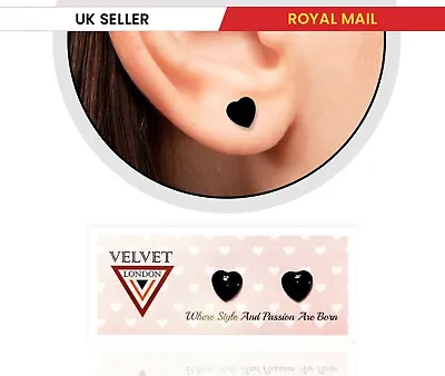 Buy Women Black Heart Ear Stud Casual Earring Wedding Bridesmaid Unisex Jewellery • 3.75£