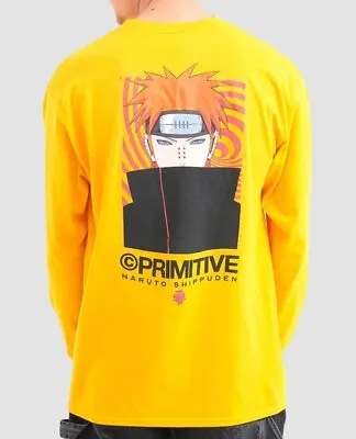 Buy NEW Primitive Skateboard X Naruto Know Pain Long Sleeve T-Shirt - GOLD - Size M • 24.99£