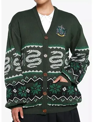 Buy NWT Harry Potter Junior Girl's LG Slytherin Fair Isle Holiday Cardigan • 62.99£