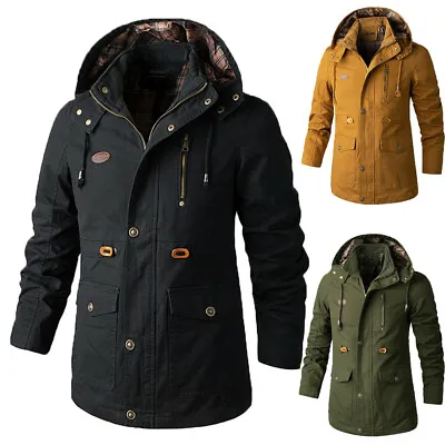 Buy Uk Mens Classic Winter Coat Tactical Military Hooded Jackets Outdoor Windbreaker • 45.59£