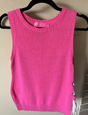 Buy Macbeth Collection Hot Pink Sleeveless Sweater ￼ Size Small • 15.12£