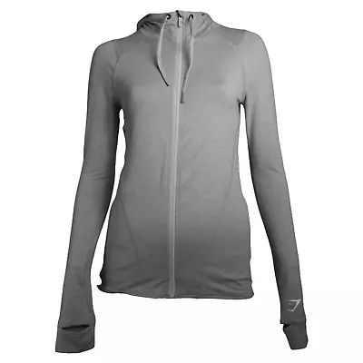 Buy Gymshark Womens Apex Zip Up Hooded Jacket, Light Grey Marl • 33.99£