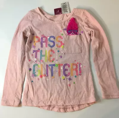 Buy Trolls Pink Long Sleeve Girls Shirt  Pass The Glitter  Size Youth Small • 8.03£