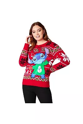 Buy Disney Womens Christmas Jumper Crew Neck Long Sleeves Sweater Warm Top • 27.49£