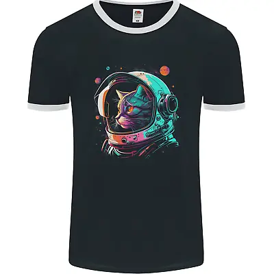 Buy An Astronaut Cat In Outer Space Mens Ringer T-Shirt FotL • 9.99£