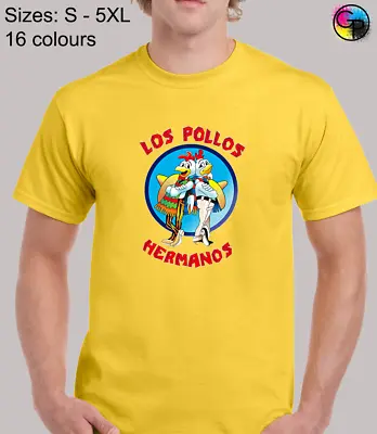 Buy Los Pollos Hermanos Mens T Shirt Walter Heisenberg White Breaking Crystal Bad • 7.99£