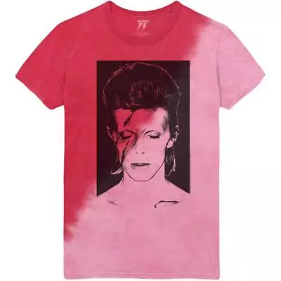 Buy David Bowie Unisex T-Shirt: Aladdin Sane (Wash Collection) Pink  Cotton • 17.99£