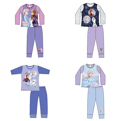 Buy Girls Frozen Anna Elsa Pyjamas Set Nightwear Pjs Age 4 Years To 10 Years • 7£