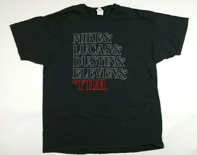 Buy STRANGER THINGS Adult T-Shirt Gray 2XL Names Mike Lucas Dustin Eleven Will • 9.50£