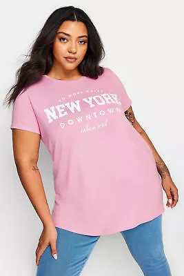 Buy Yours Curve Women's Plus Size 'New York' Slogan T-Shirt • 22.99£