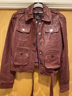 Buy Vintage Mulberry Burgundy Leather Buttery Soft Jacket With Belt UK6 US2 Eur26 • 255£