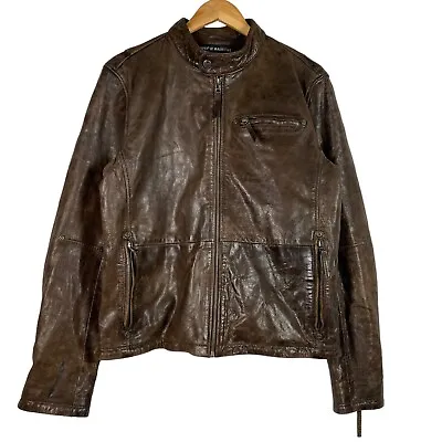 Buy Gipsy By Mauritius Brown Leather Motorcycle Biker Jacket Men's Size Small • 71.03£