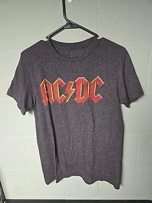 Buy ACDC Shirt Small Back-In-Black Tour Merch Grey Graphic Tshirt • 8.52£