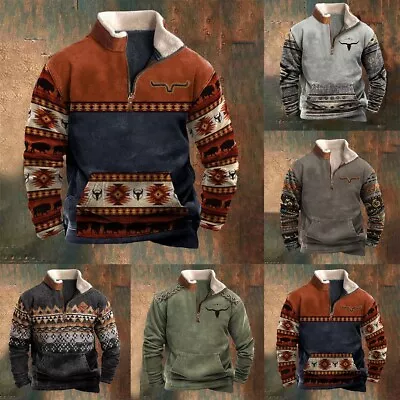 Buy Men Hoodies Sweatshirts Stand Collar Streetwear Activewear Jumper Pullover • 18.43£