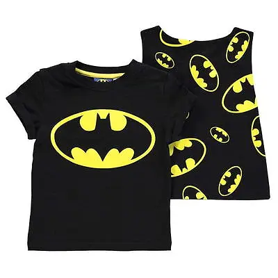 Buy Boys Kids Childrens Dc Comics Batman T-shirt Top With Attachable Cape Large Logo • 11.49£