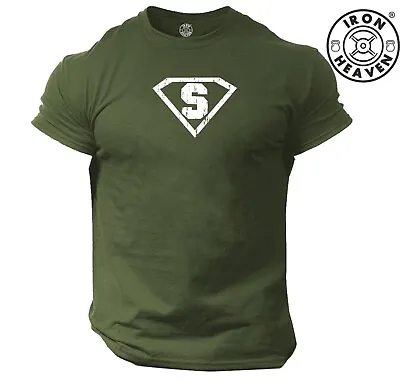 Buy Superhero T Shirt Gym Clothing Bodybuilding Training Workout Fitness Boxing Top • 10.11£
