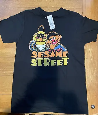 Buy Sesame Street Cookie Monster T Shirt Youth Kids Large Black Bert Ernie NWT • 11.51£