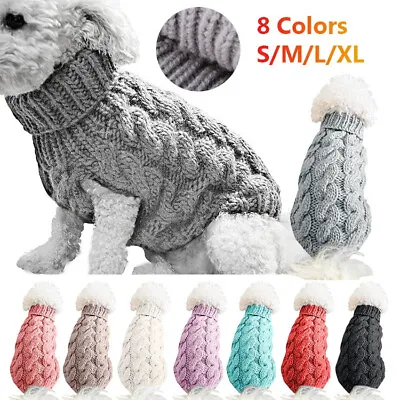 Buy Cat Clothes Small Pet Sweater Jumper Knitted Winter Warm Puppy Thermal Dog Coat • 5.15£