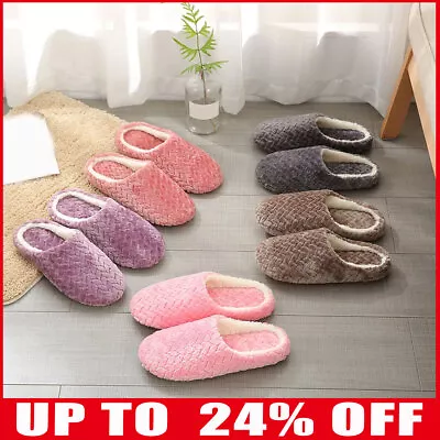 Buy Mens Womens Slippers Winter Warm Memory Foam Indoor Slip On Shoes Size5.0-8.5 • 5.08£