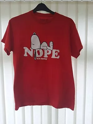 Buy Peanuts Snoopy Nope Not Today Womens Graphic T-Shirt Size Medium Crew Neck  • 15£