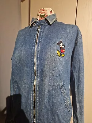 Buy Vintage Disney Mickey Mouse 1990s Denim Zip-up Jacket S (Made In USA) • 15£