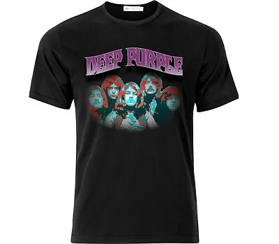 Buy Deep Purple Psychedelic Rock T Shirt Black • 18.49£
